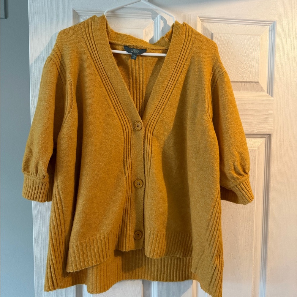 Terra & Sky Women's Golden Cardigan Sweater